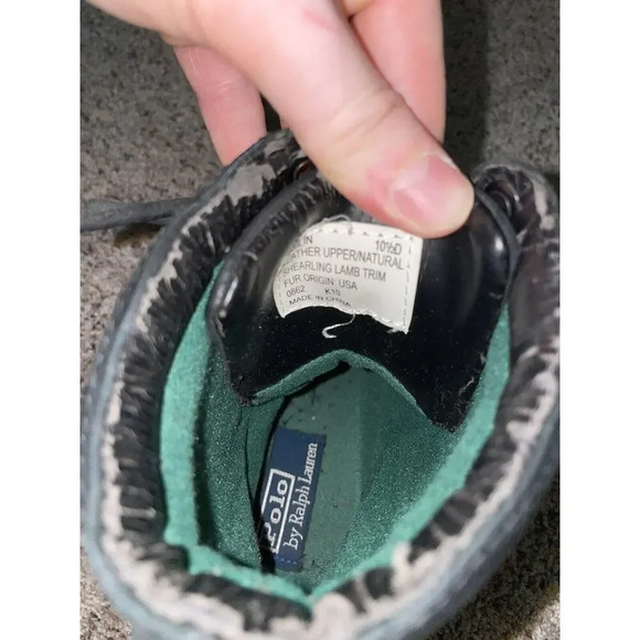 Polo Ralph Lauren RL Mens Andres III Boots Mens 10.5 D Black Leather Buckle RARE - Picture 10 of 11